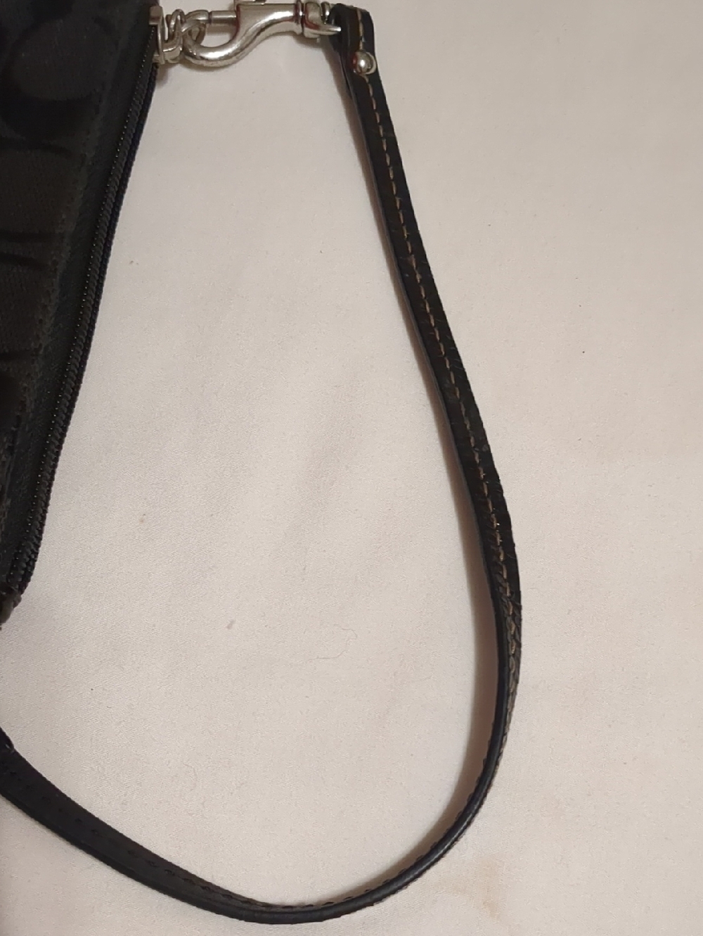 Coach Small Black Signature Canvas Wristlet - Picture 10 of 12